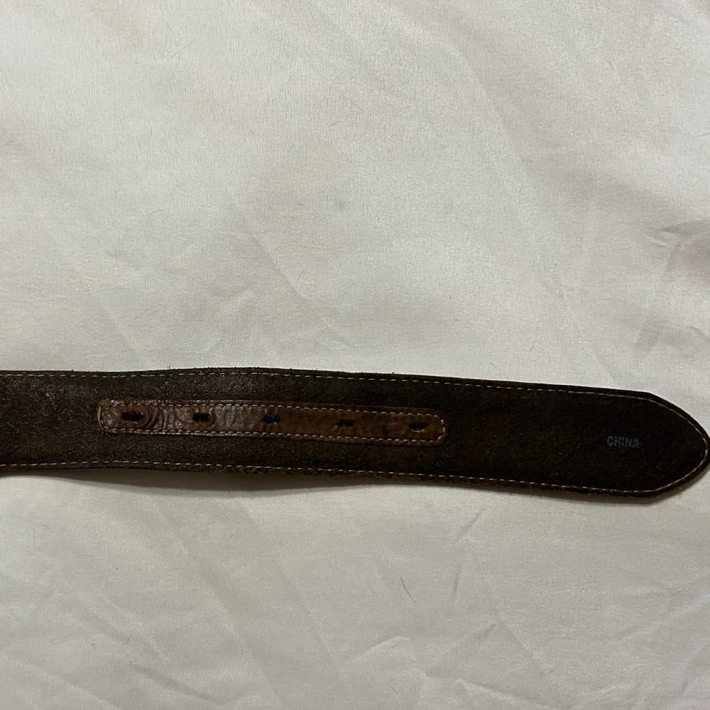 Men’s Silvercreek Classic Brown Leather Belt With Balded Eagle Belt Buckle